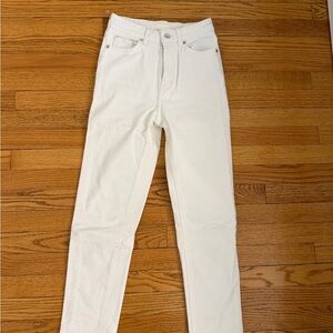 H&M White High-Rise Slim Jeans
